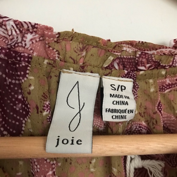 Joie Green Ruffle Sleeve Floral Blouse - Picture 6 of 7